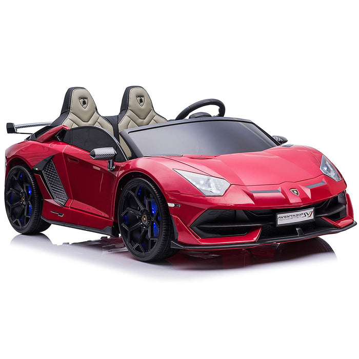 Lamborghini Aventador SVJ 24V Kids Ride-On Car with R/C Parental Remote | Cherry Red